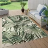 Paco Home In- & Outdoor Rug Tropical Palm Leaf Design for Patio in Green Beige - 5'3" x 7'7" -Paco Home Elegant Store Belk 164