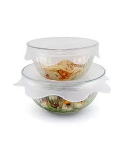 Grand Fusion Housewares Grand Fusion Microwave Food Covers Silicone Vented Reusable Covers,2 Wraps -Paco Home Elegant Store Belk 1663