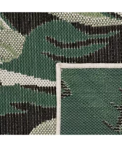 Paco Home In- & Outdoor Rug Tropical Palm Leaf Design for Patio in Green Beige - 5'3" x 7'7" -Paco Home Elegant Store Belk 167