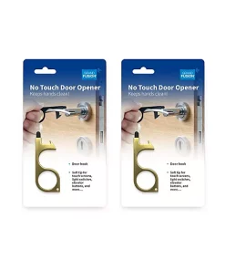 Grand Fusion Housewares Grand Fusion 2 Pack No Touch Door Opener Brass Keychain Touch Pen Gold