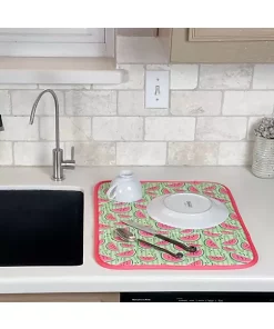 Grand Fusion Housewares Grand Fusion Reversible Dish Drying Mats 2 Pack, Watermelon -Paco Home Elegant Store Belk 1694