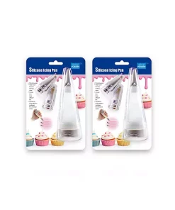 Grand Fusion Housewares Grand Fusion Silicone Icing Pen with 3 Nozzles, 2 Pack -Paco Home Elegant Store Belk 1727