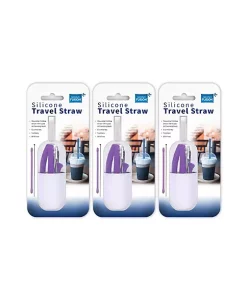 Grand Fusion Housewares Grand Fusion Travel Straw & Brush 3 Pack,Purple -Paco Home Elegant Store Belk 1733
