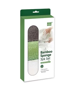 Grand Fusion Housewares Grand Fusion 100% natural fiber Bamboo Sponge 3 Pack Set