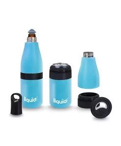 Grand Fusion Housewares Grand Fusion 3in1 Stainless Insulated Bottle, Can and Water Cooler with Opener,Teal