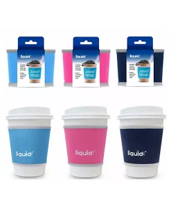 Grand Fusion Housewares Grand Fusion Java-Wrap, 3 Pack Neoprene Travel Coffee Cup Sleeve,Dark Blue -Paco Home Elegant Store Belk 1779