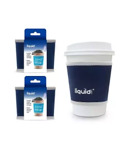 Grand Fusion Housewares Grand Fusion Java-Wrap, 3 Pack Neoprene Travel Coffee Cup Sleeve,Dark Blue -Paco Home Elegant Store Belk 1780