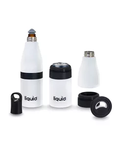 Grand Fusion Housewares Grand Fusion 3in1 Stainless Insulated Bottle, Can and Water Cooler with Opener,White -Paco Home Elegant Store Belk 1805