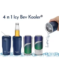 Grand Fusion Housewares Grand Fusion 4 in 1 Icy Bev Kooler 12 oz Stainless Steel Powder Blue Coat 18 Grand Fusion Housewares Grand Fusion 4 in 1 Icy Bev Kooler 12 oz Stainless Steel Powder Blue Coat -Paco Home Elegant Store Belk 1846