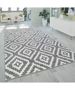 Paco Home Modern Low-Pile Rug Geometric Moroccan Design in Pastel Colors - 6'7" x 9'2" -Paco Home Elegant Store Belk 190