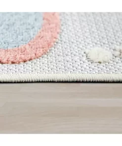 Paco Home Kids Rug Colorful Playmat with Butterflies & Flowers in Cream - 5'3" x 7'3" -Paco Home Elegant Store Belk 214