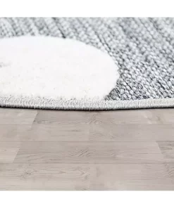 Paco Home Round Kids Rug Cuddly Moon and Stars Motif Indoor & Outdoor - 5'3" Round -Paco Home Elegant Store Belk 306