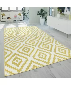 Paco Home Modern Low-Pile Rug Geometric Moroccan Design in Pastel Colors - 3'11" x 5'7" -Paco Home Elegant Store Belk 319