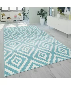 Paco Home Modern Low-Pile Rug Geometric Moroccan Design in Pastel Colors - 3'11" x 5'7" -Paco Home Elegant Store Belk 320