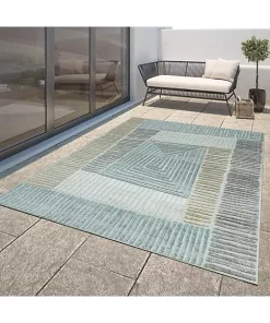 Paco Home In- & Outdoor Rug Geometric Pattern in 3D for Patio - 5'3" x 7'7" -Paco Home Elegant Store Belk 436