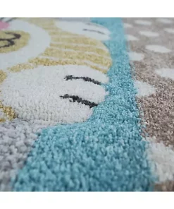 Paco Home Kids Rug for Childrens Room Colorful Animals on a Train in Grey - 3'11" x 5'7" -Paco Home Elegant Store Belk 449