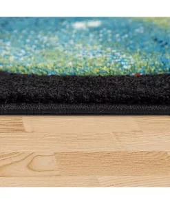 Paco Home Kids Space Rug with Planet Earth and Stars in Black - 2'8" x 4'11" -Paco Home Elegant Store Belk 481