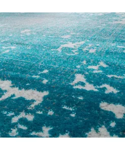 Paco Home Area Rug Abstract Splash Pattern Used Look in Turquiose Cream - 6'7" x 9'2" -Paco Home Elegant Store Belk 524