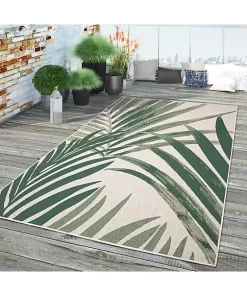 Paco Home Tropical Outdoor Rug Palm Tree & Jungle Design Flatweave - 6'7" x 9'6" -Paco Home Elegant Store Belk 561