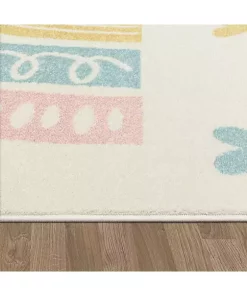 Paco Home Nursery Rug with Rainbow and Hearts in Pastel Colors - 6'7" x 9'2" -Paco Home Elegant Store Belk 571