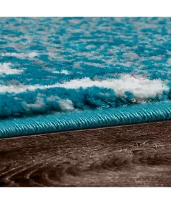 Paco Home Area Rug Abstract Splash Pattern Used Look in Turquiose Cream - 3'11" x 5'7" -Paco Home Elegant Store Belk 674