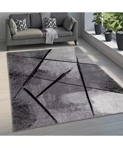Paco Home Modern Area Rug Abstract Black Stripes and Grey Shades - 3'11" x 5'7" -Paco Home Elegant Store Belk 688