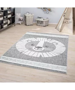 Paco Home Kids Rug Happy Lion Motif Play-Mat with Contour Cut - 3'11" x 5'3" -Paco Home Elegant Store Belk 732