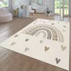 Paco Home Nursery Rug with Rainbow and Hearts in Pastel Colors - 3'11" Round -Paco Home Elegant Store Belk 740