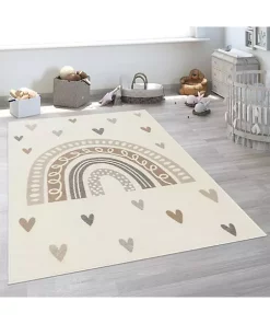 Paco Home Nursery Rug with Rainbow and Hearts in Pastel Colors - 3'11" Round -Paco Home Elegant Store Belk 744