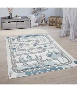 Paco Home Kids Rug Roads Play-Mat in Snow Landscape in Muted Cream - 2'8" x 4'11" -Paco Home Elegant Store Belk 76