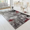 Paco Home Artful Designer Rug in Mottled Grey Red Cream - 2'8" x 4'11" -Paco Home Elegant Store Belk 771