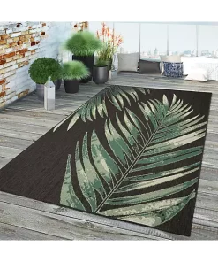 Paco Home Waterproof Outdoor Rug for Patio with Floral Palm Leaf Design - 2'8" x 4'11" -Paco Home Elegant Store Belk 793
