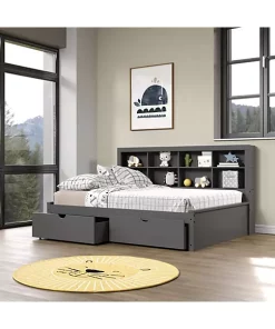 Donco Kids Full Bookcase Daybed With Drawers -Paco Home Elegant Store Belk 884