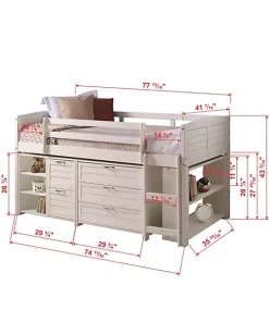Donco Kids Twin Louver Low Loft Group A -Paco Home Elegant Store Belk 889