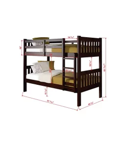 Donco Kids Twin/Twin Mission Bunk Bed -Paco Home Elegant Store Belk 893