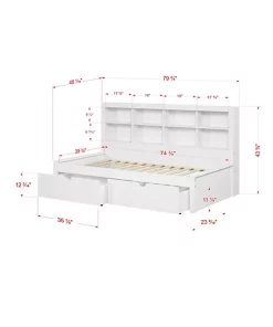 Donco Kids Twin Bookcase Daybed With Drawers -Paco Home Elegant Store Belk 904