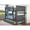 Donco Kids Twin/Twin Mission Bunk Bed W/Twin Trundle Bed