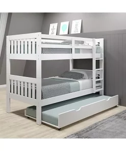 Donco Kids Twin/Twin Mission Bunk Bed W/Twin Trundle Bed -Paco Home Elegant Store Belk 922