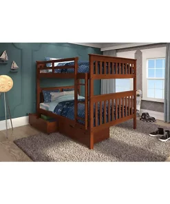 Donco Kids Full/Full Mission Bunk Bed With Dual Underbed Drawers