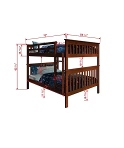 Donco Kids Full/Full Mission Bunk Bed With Dual Underbed Drawers -Paco Home Elegant Store Belk 966