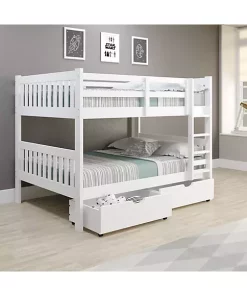 Donco Kids Full/Full Mission Bunk Bed W/Dual Underbed Drawers -Paco Home Elegant Store Belk 978