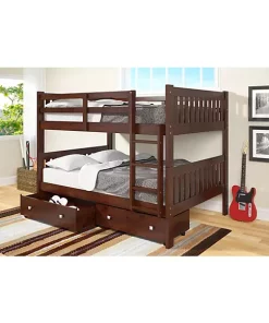 Donco Kids Full/Full Mission Bunk Bed With Dual Underbed Drawers -Paco Home Elegant Store Belk 981