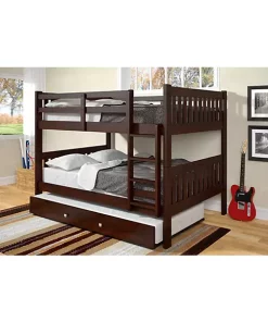 Donco Kids Full/Full Mission Bunk Bed With Trundle Bed