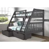 Donco Kids Twin/Full Mission Bunk Bed W/Dual Under Bed Drawers 2 Donco Kids Twin/Full Mission Bunk Bed W/Dual Under Bed Drawers -Paco Home Elegant Store Belk 990