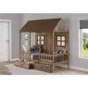 Donco Kids Twin Front Porch Low Loft W/Dual Underbed Drawers -Paco Home Elegant Store Belk 994