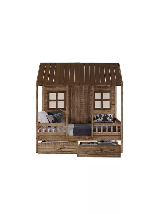 Donco Kids Twin Front Porch Low Loft W/Dual Underbed Drawers 4 Donco Kids Twin Front Porch Low Loft W/Dual Underbed Drawers - Image 2